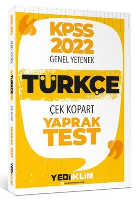 2022 KPSS Lisans Genel Yetenek Türkçe Çek Kopart Yaprak Test